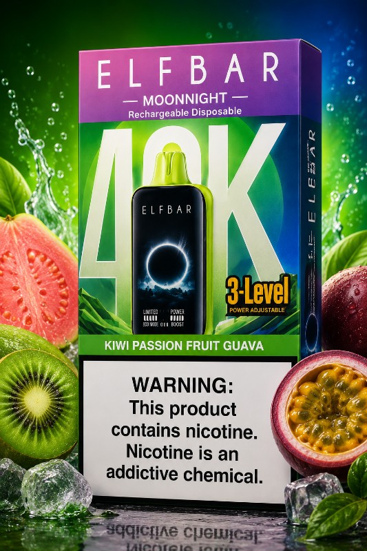 ELFBAR MOONNIGHT 40000 puffs– KIWI PASSION FRUIT GUAVA