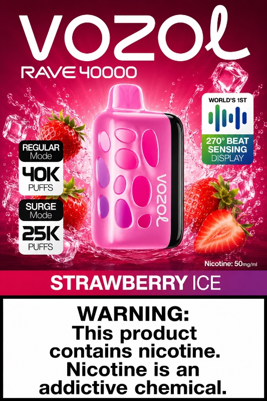 VOZOL RAVE 40000 – Strawberry Ice