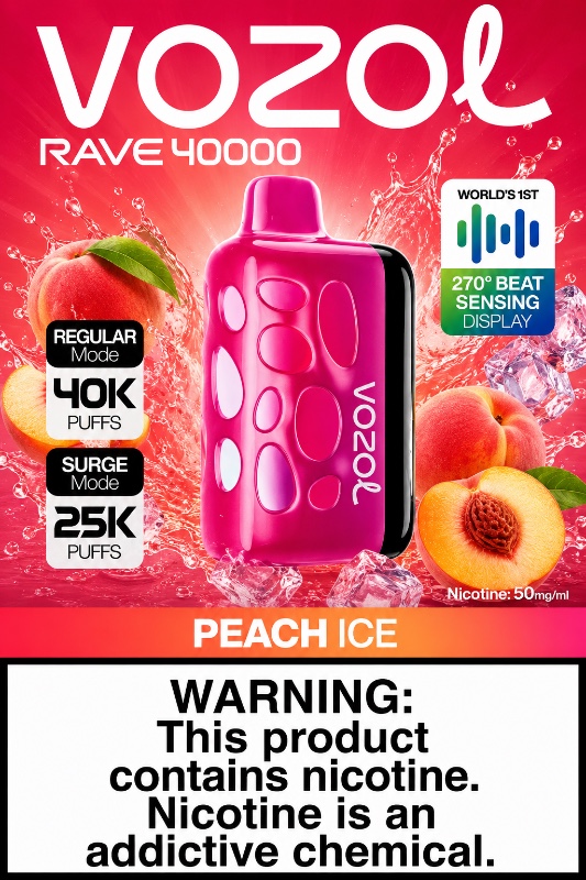 VOZOL RAVE 40000 – Peach Ice