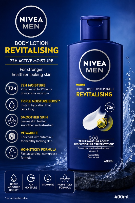 NIVEA MEN Revitalising Body Lotion – 400ml