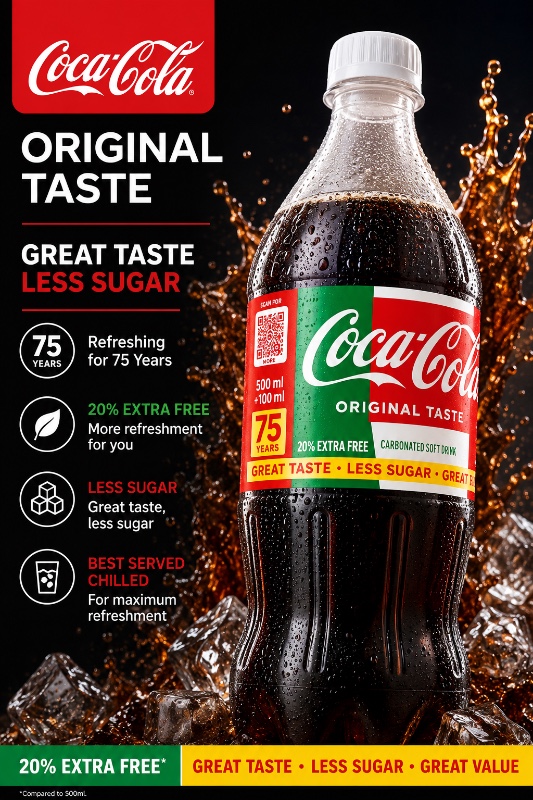 Coca-Cola Original Taste (60cl + 20% Extra Free)