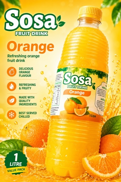 Sosa Fruit Drink Orange (1L)