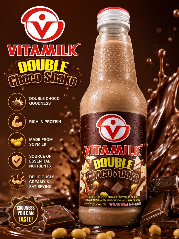 VITAMILK Double Choco Shake Soymilk Drink