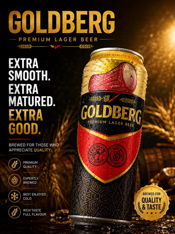 Goldberg Premium Lager Beer 500ml