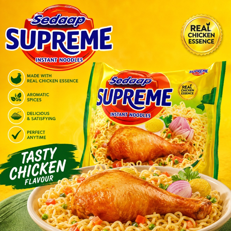 Sedaap Supreme Tasty Chicken Instant Noodles 120g