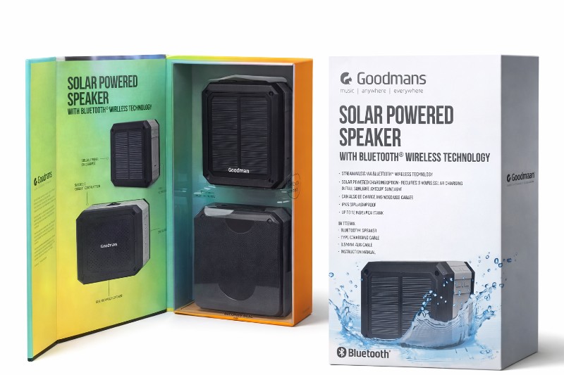 Solar Powered Speaker with Bluetooth Wireless Technology
