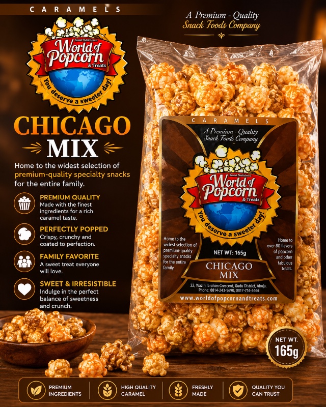 World of Popcorn & Treats – Chicago Mix Caramel Popcorn